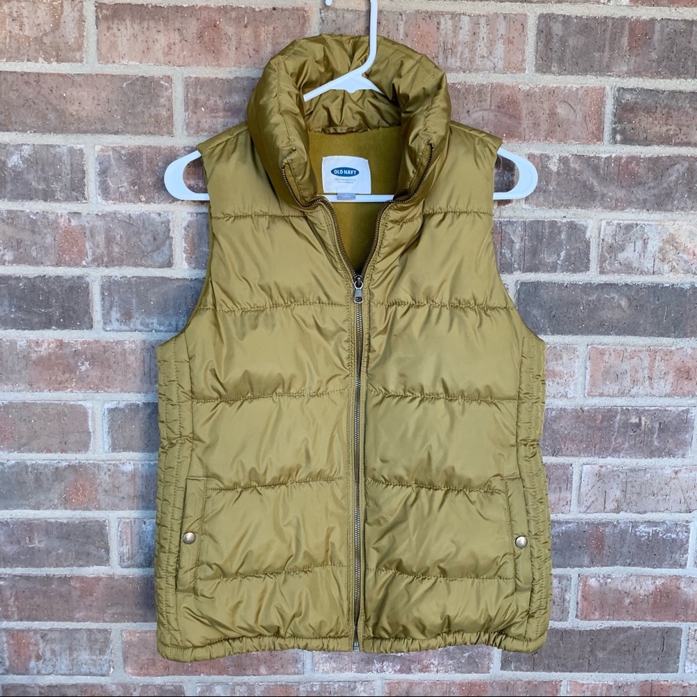 Old Navy Olive Green Puffer Vest, Size Small